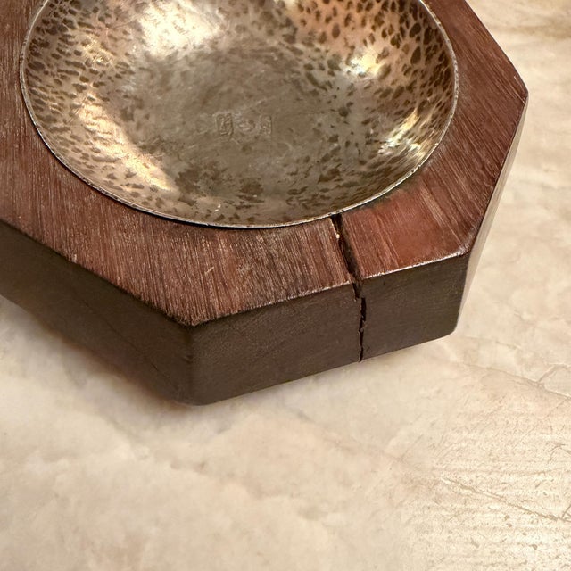Silver William Spratling Octagonal Wood Silver Dish Mid-Century Mexican Modernism For Sale - Image 8 of 8