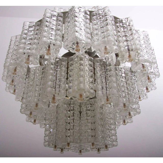 Large Glass Chandelier by Austrolux for Eba Leuchten, 1960s For Sale - Image 3 of 9