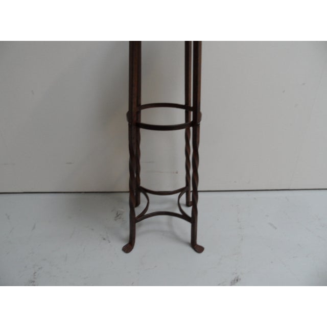 Wood Industrial Round Metal Side Table, 1960s For Sale - Image 7 of 10