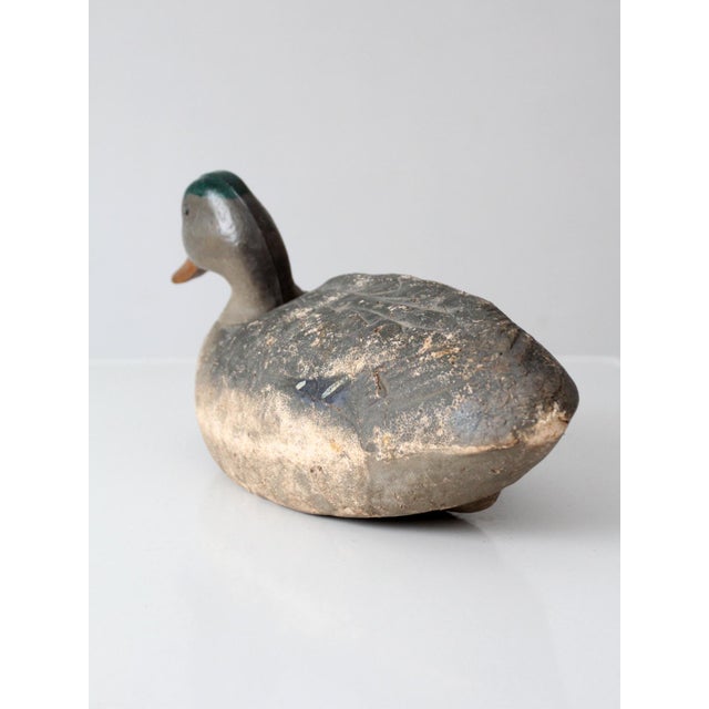 Plastic Vintage Hand-Painted Mallard Duck Decoy Folk Art For Sale - Image 7 of 15