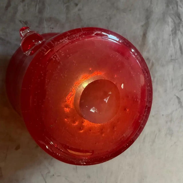 Barovier e Toso 1970s Modern Red Murano Glass Wine Cooler, Hand-Crafted, Italy For Sale - Image 4 of 13