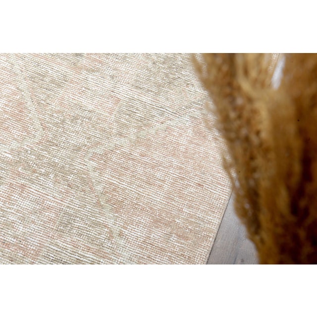 Pink 1970s Vintage Turkish Handmade Wool Cotton Runner Rug For Sale - Image 8 of 11