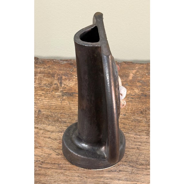 Canadian Studio Art Pottery Raku Stone Inset Ceramic Vase by Tim Isaac For Sale - Image 4 of 8