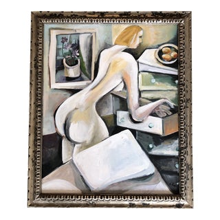 Original Stewart Ross Female Nude Interior Painting For Sale