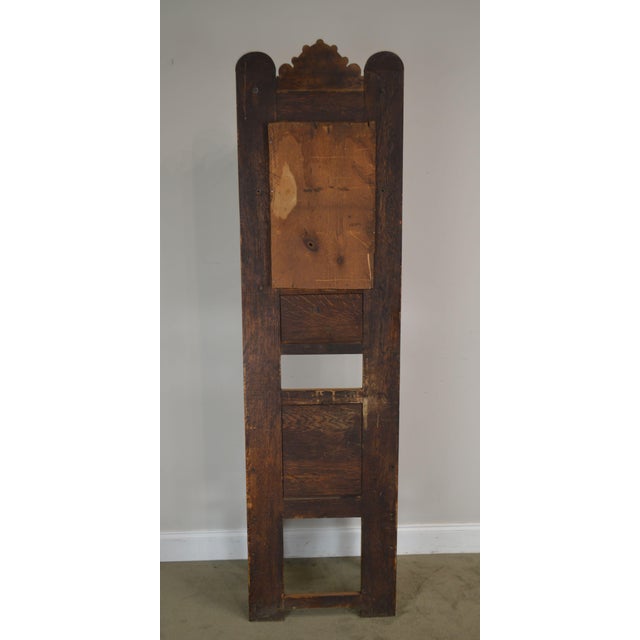 Antique Victorian Oak Narrow Hall Tree Seat With Mirror Chairish