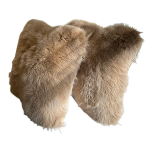 Beige Fox Fur Pillows