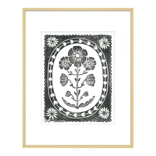 11x14" Framed Black and White Anemone Flower Art Print Botanical Wall Decor For Sale