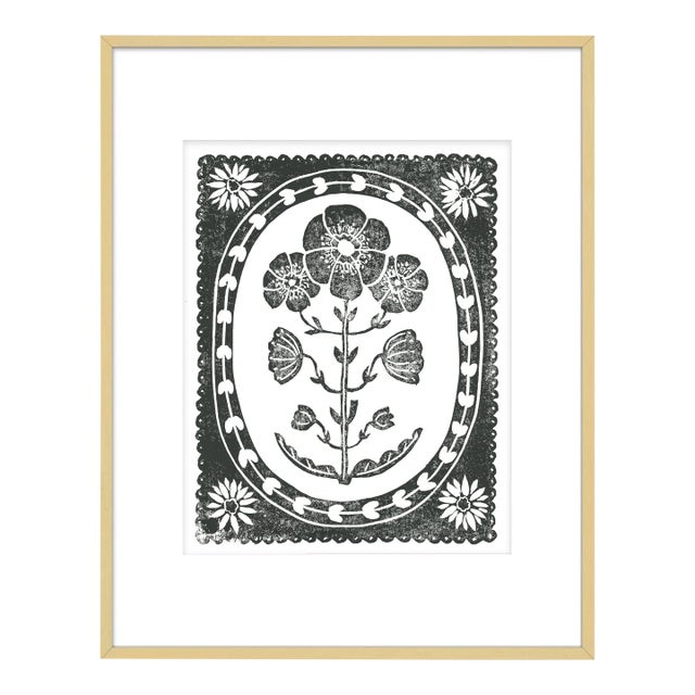 11x14" Framed Black and White Anemone Flower Art Print Botanical Wall Decor For Sale