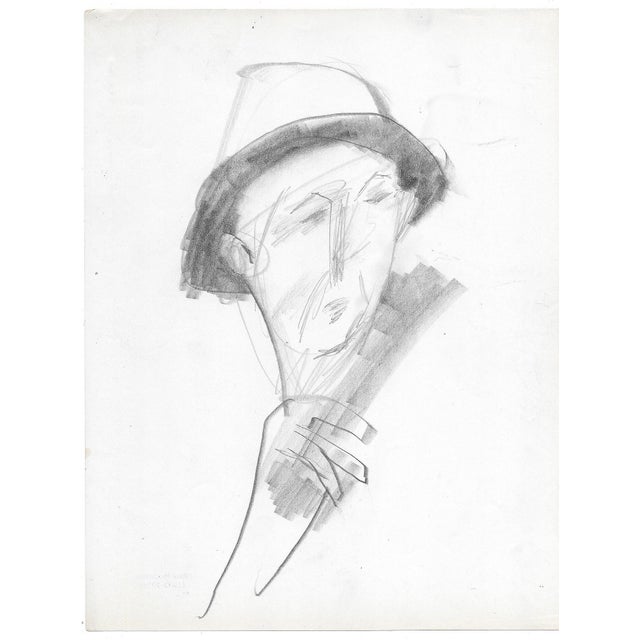 MCM portrait by Paul McCarron (1933-2018) later known as a prominent New York art dealer. This work is from the late 1950s...