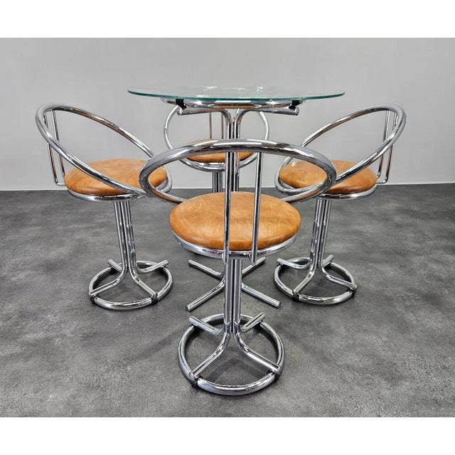 Glass Mid-Century Modern Dining Chairs with Table, Italy, 1970s, Set of 5 For Sale - Image 7 of 18