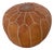 Vintage Light Tan Coloured Leather Pouf For Sale