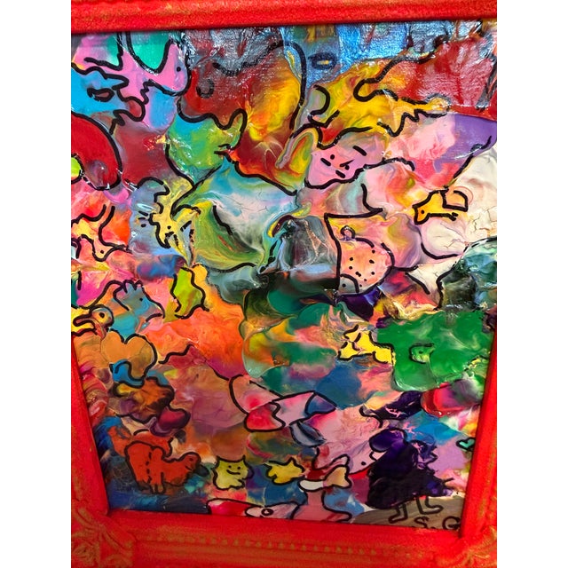 2020s Original Abstract Painting Serg Graff "Kingdom of Pareidolia" Outsider Art Coa For Sale - Image 5 of 13
