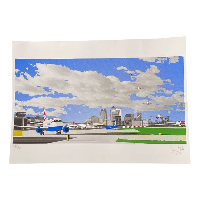 Gerry Buxton, London City Airport, 2016, Signed Limited Edition Screenprint For Sale