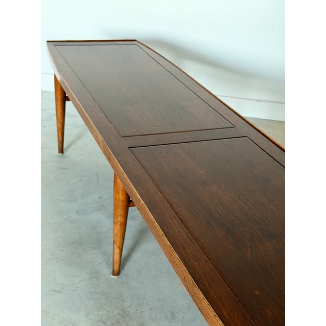 Brown Lane Copenhagen Line 72" Walnut Ash Surfboard Coffee Cocktail Table For Sale - Image 8 of 16