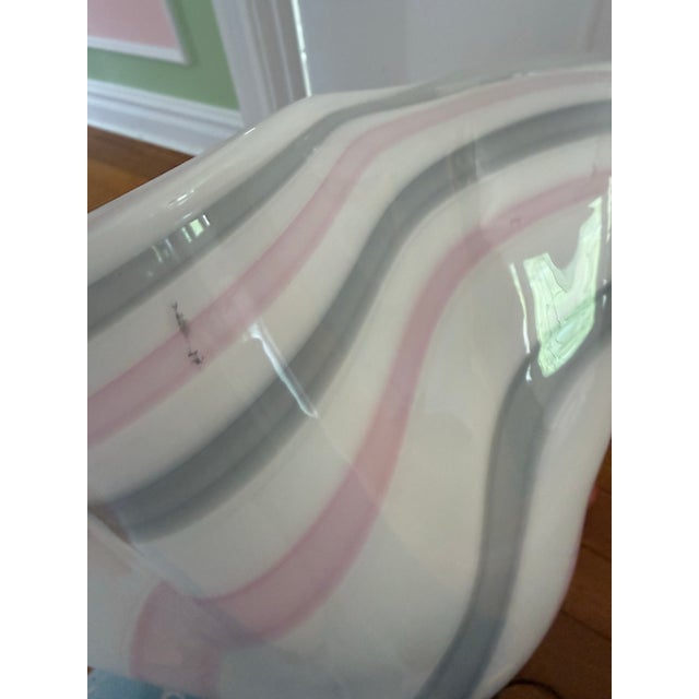 Murano 1970s Large White Pink Glass Pendant Light Style After Murano, by Mazzega-Fazzoletto For Sale - Image 4 of 6