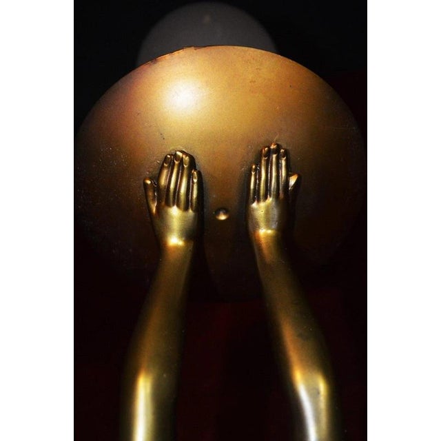 Art Deco French Figural Dancer Table Lamp with Glass Globe, 1930 For Sale - Image 10 of 18