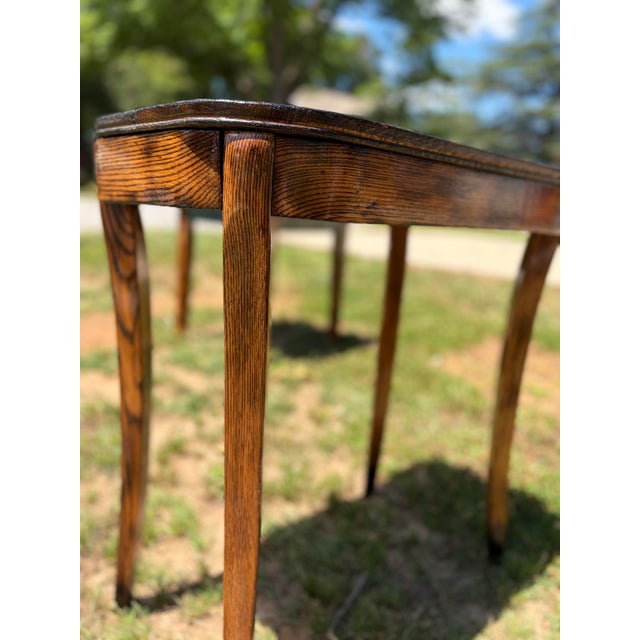 1920s Solid Oak Shou Sugi Ban Accent Table For Sale - Image 12 of 12