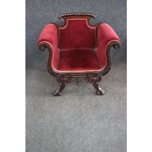 Late 19th Century American Empire Carved Mahogany Chair For Sale - Image 5 of 9