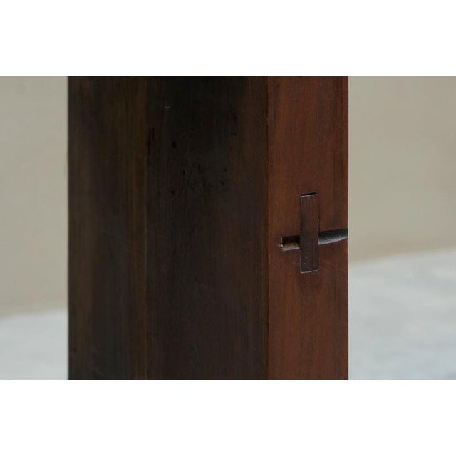 1950s Architectural Bench in Oak with Patina, 1950s For Sale - Image 5 of 14