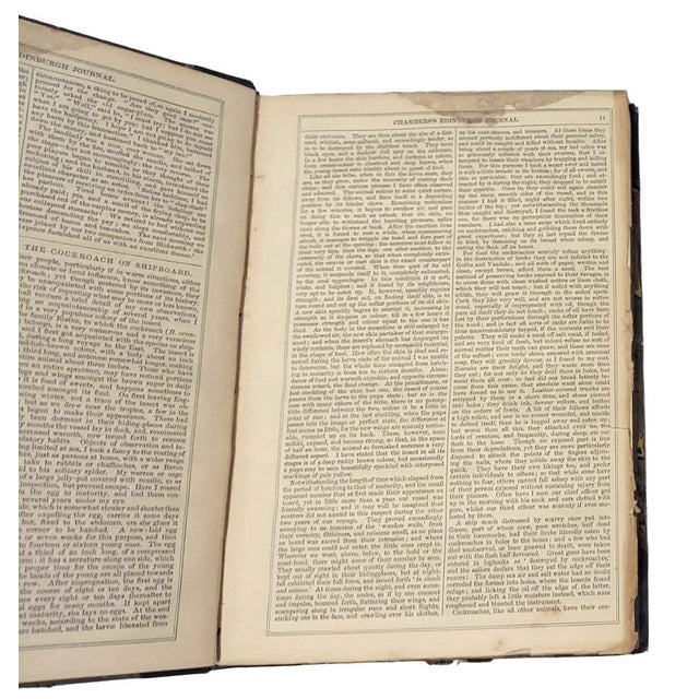 6 Antique Volumes Chamber's Journals Leather Spines Edinburgh Scotland 1840s History Fiction Poetry For Sale - Image 13 of 16