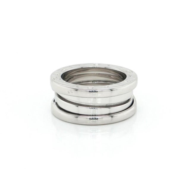 Bulgari Mid 20th Century Bvlgari B.zero1 Three-Band Ring in 18k White Gold Size EU 49 US 4.5 For Sale - Image 4 of 7