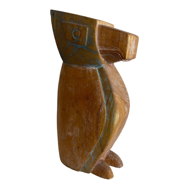 Mid 20th Century Hand-Carved Large Decorative Bird For Sale
