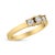Contemporary 14K Yellow Gold Plated .925 Sterling Silver 1/4 Cttw Diamond 3 Stone Illusion Plate Ring (J-K Color, I1-I2 Clarity) - Size 7 For Sale - Image 3 of 7