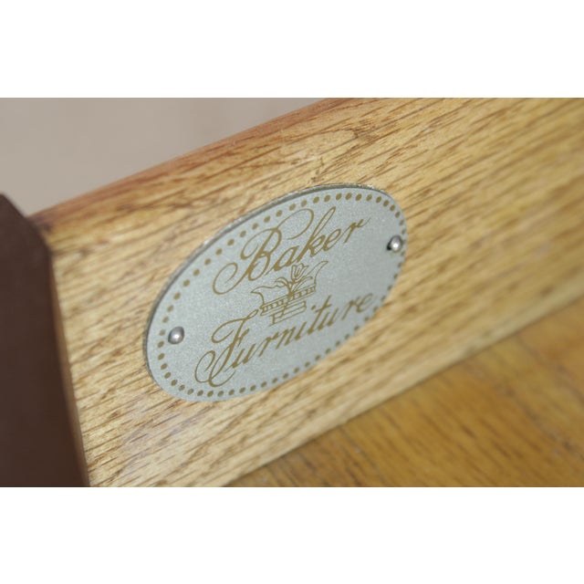 Baker Walnut Round Two-Tier Neoclassical Occasional Table For Sale - Image 17 of 17