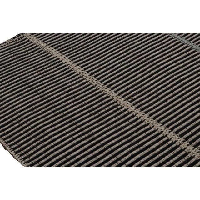 2010s Rug & Kilim’s Contemporary Kilim in Black, With Brown and Green Accents For Sale - Image 5 of 7