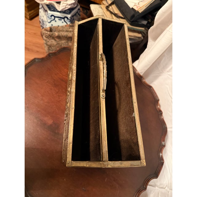 Late 20th Century Brass Magazine Rack For Sale - Image 5 of 5