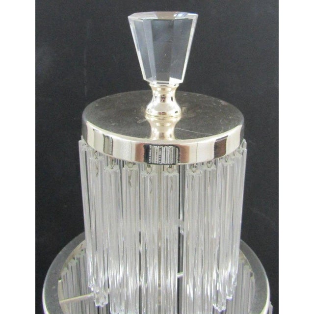 1990s 1990s Art Deco Style 4-Tiered Crystal Rods and Chrome Table Lamps - a Pair For Sale - Image 5 of 18