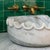Stone White Marble Scalloped Wall Mounted Sink, Handcrafted Luxury Stone Bathroom Vanity Basin For Sale - Image 7 of 9