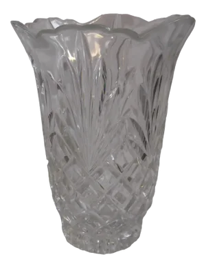 Cut Crystal Vase With Tulip Edging