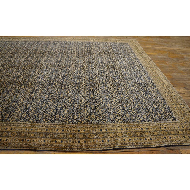 Beautiful Decorative Large Size Allover-Floral Design Navy Color Antique Persian Tabriz Rug For Sale - Image 10 of 11