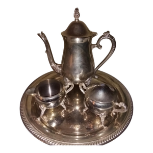 Antique Silverplated Tray Coffee Tea Service - Set of 4