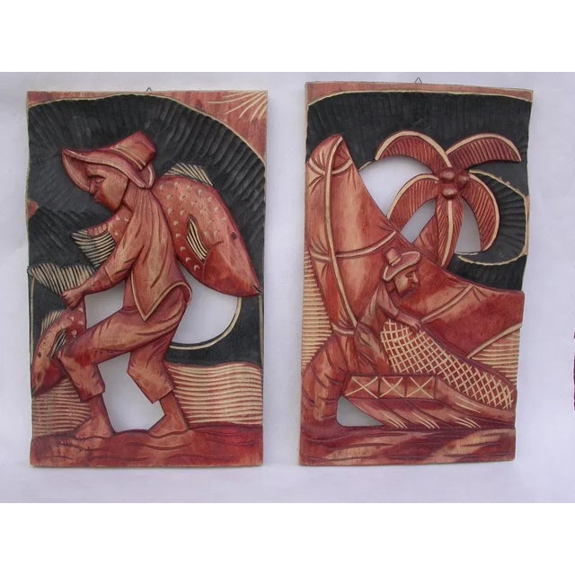 Wooden Panels, 1980s, Set of 2 For Sale - Image 12 of 12