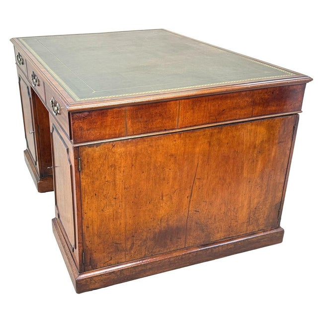 18th Century Georgian Mahogany Pedestal Partners Desk, Chippendale Period, 1760 For Sale - Image 4 of 17