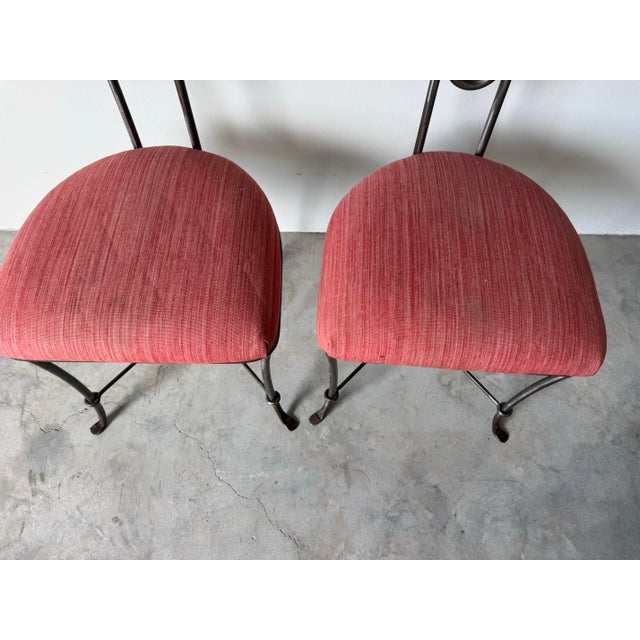 1980’s Vintage Handmade Brutalist Metal Sculptural Dining Chairs – Pair For Sale - Image 4 of 12