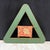 Wood Antique Inlaid Triangular Cribbage Board With Integrated Card Holder For Sale - Image 7 of 7