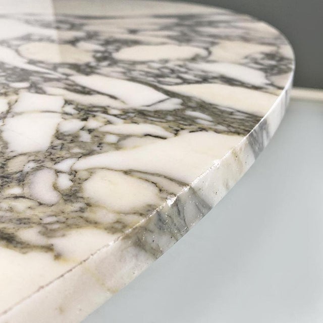 Metal Mid-Century Modern Italian Round Marble, Metal and Brass Dining Table, 1950s For Sale - Image 7 of 12