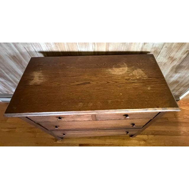 Antique Solid Oak 4-Drawer Dresser (Circa 1900) For Sale - Image 4 of 4