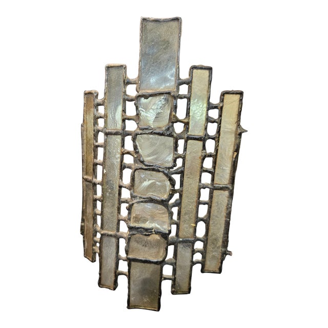 Vintage Glass Candle Wall Sconce For Sale
