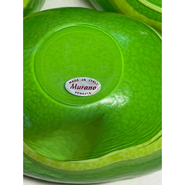 Vintage Italian Murano Green Art Glass Bowls, Set of 4 For Sale - Image 14 of 17