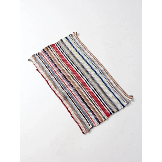 Vintage Striped Rag Rug For Sale - Image 9 of 9