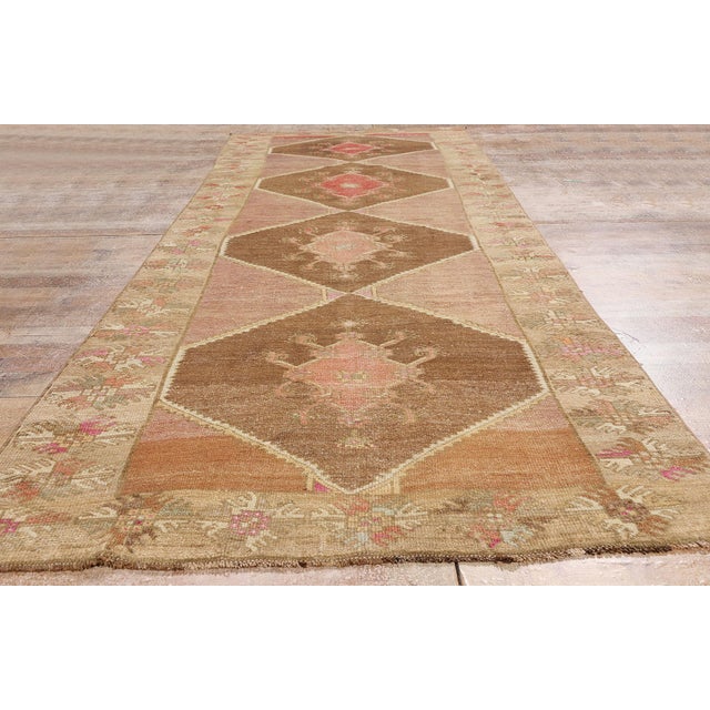 Vintage Turkish Oushak Rug, 04'02 X 12'08 For Sale - Image 10 of 11