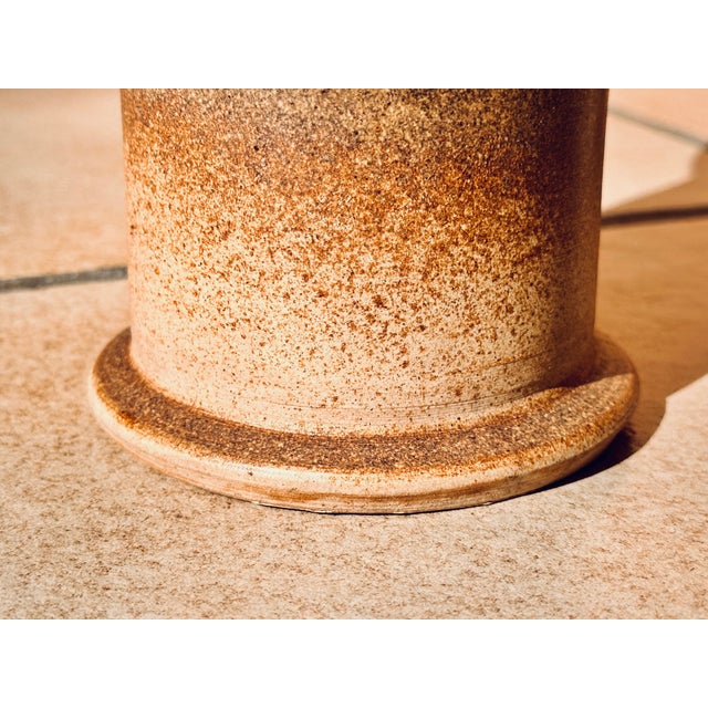 Sculptural Handmade Ceramic Vase with Warm Brown Glaze, Germany, 1980s For Sale - Image 9 of 11