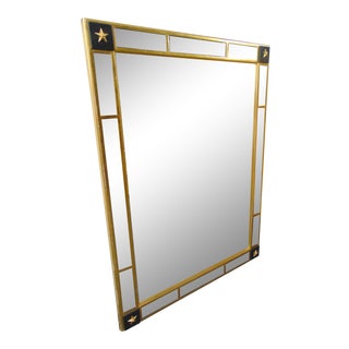 Hollywood Regency Gilt Mirrored Framed Mirror For Sale