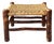 Rustic Chic Mid 20th-Century Hickory Wood & Handwoven Double Twill Plaited Cane Bench For Sale