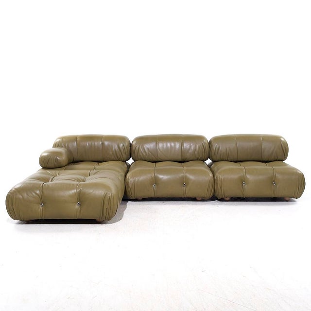 Mario Bellini for B&B Italia Camaleonda Mid Century Leather Sectional Sofa This sofa measures: 113 wide x 78 deep x 26...