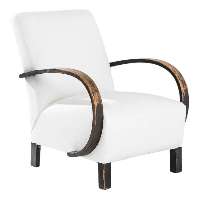 1930s Czech Wooden Armchair by J. Halabala For Sale
